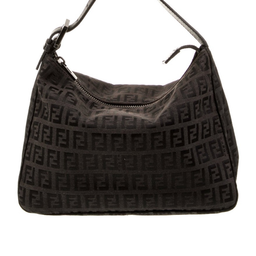 Fendi Black Hobo Bag with Iconic Monogram